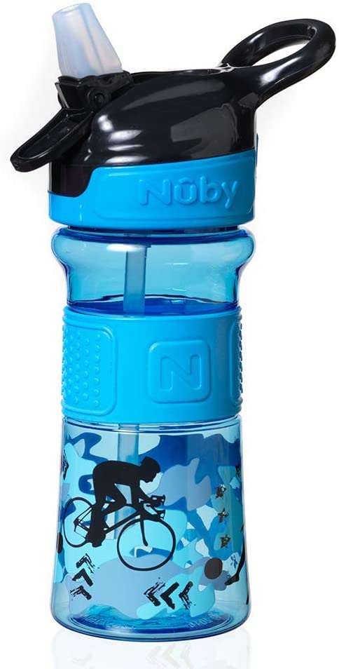 Nuby Tritan Sippy Cup, Captain Quench Active Toddler Cup, 360 ml, Blue Sports