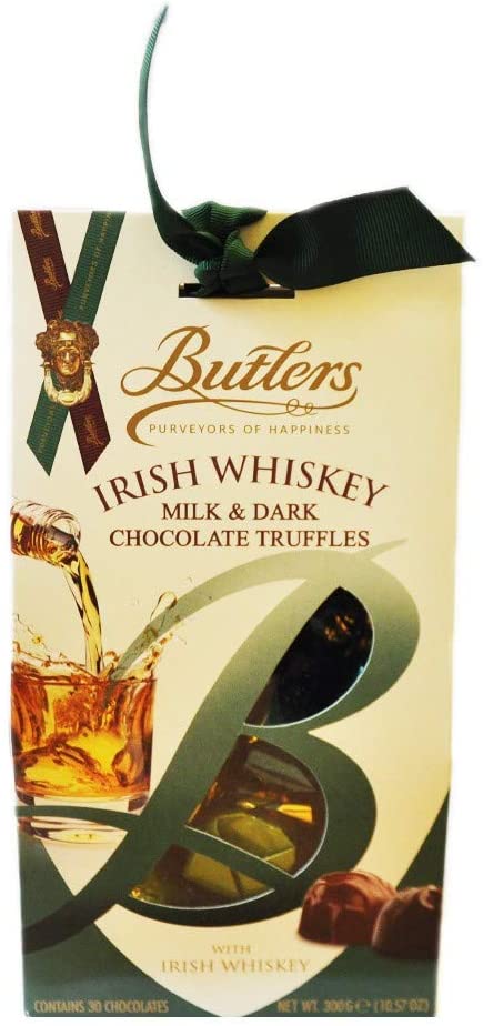 Butlers Milk and Dark Chocolate Irish Whiskey Truffles in a Tapered Box 300 g