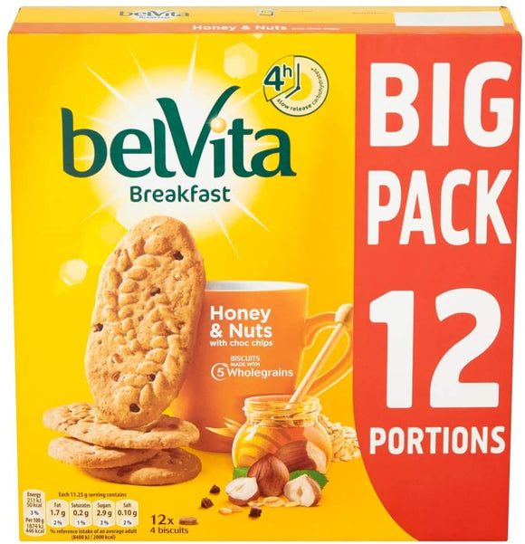 Belvita Breakfast Honey & Nuts with Choc Chip Biscuits, 540g