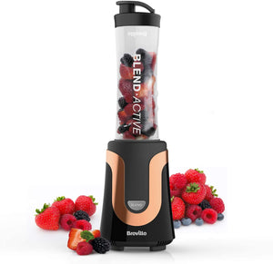 Breville Blend Active Personal Blender & Smoothie Maker | 1 x Portable Blending Bottle | Black & Rose Gold